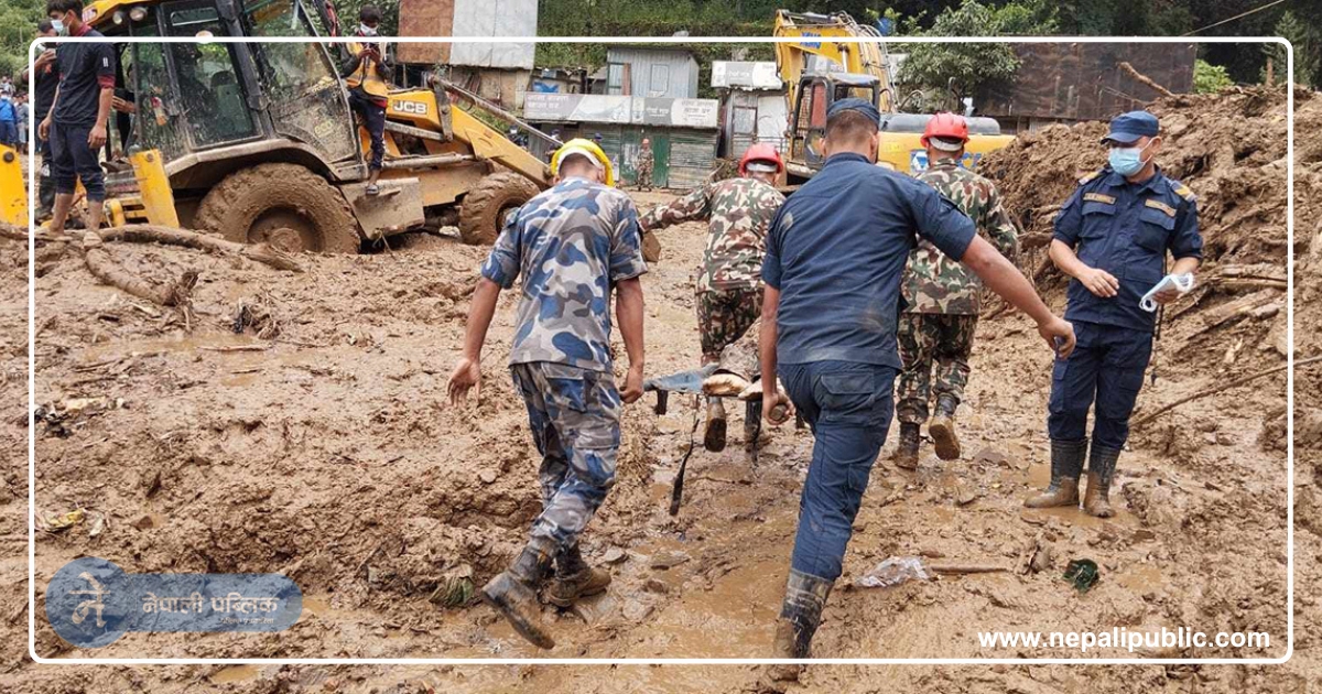 झ्याप्ले खोला पहिरो अपडेट : ३ वटा सवारीसाधनबाट २४ जनाको शव निकालियो