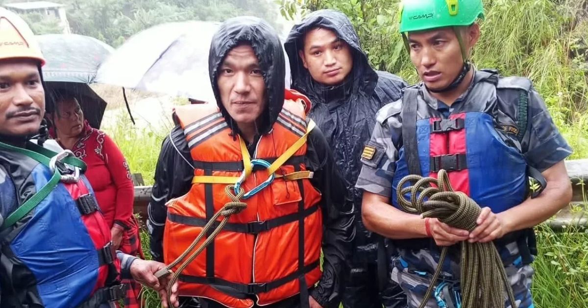 दरौँदी नदीको खोँचमा फसेका युवकको सशस्त्र प्रहरीले गर्‍यो सकुशल उद्धार