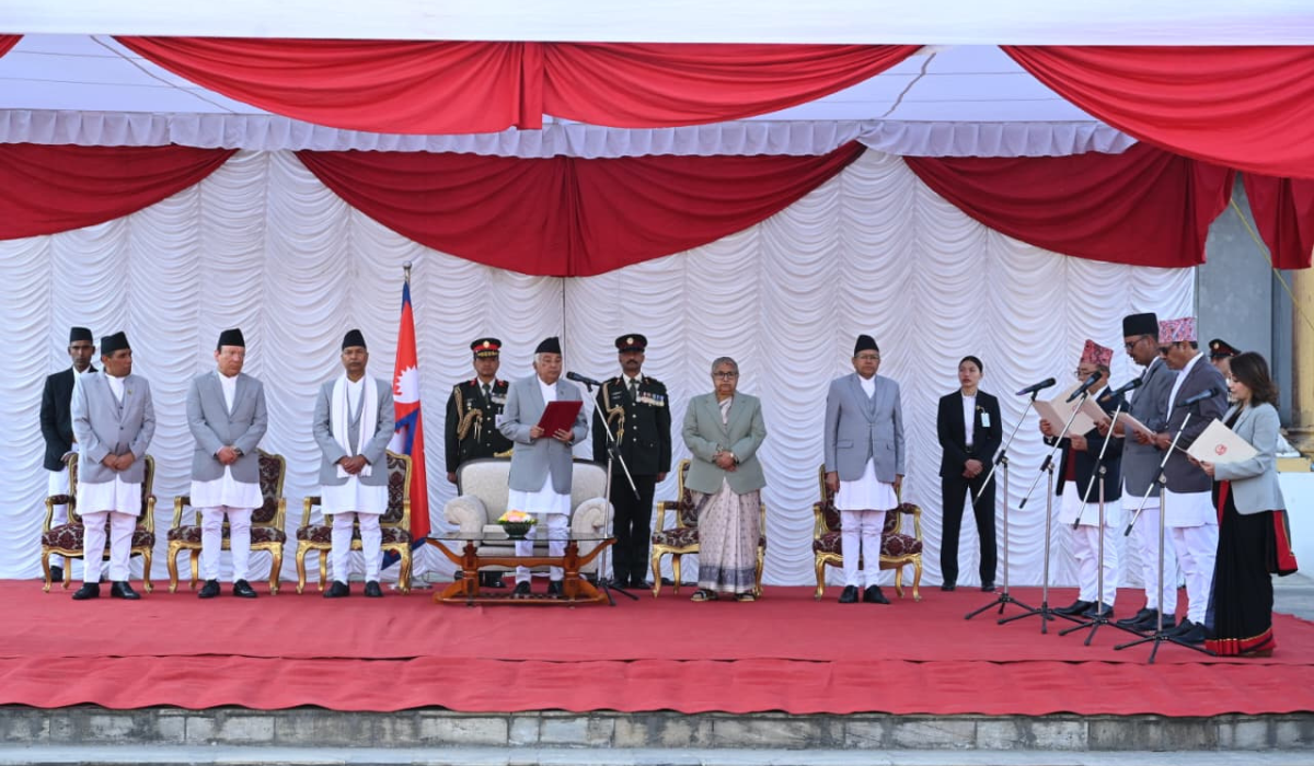 चार नवनियुक्त मन्त्रीले लिए शपथ, कार्की सरकारमा १४ सदस्यीय