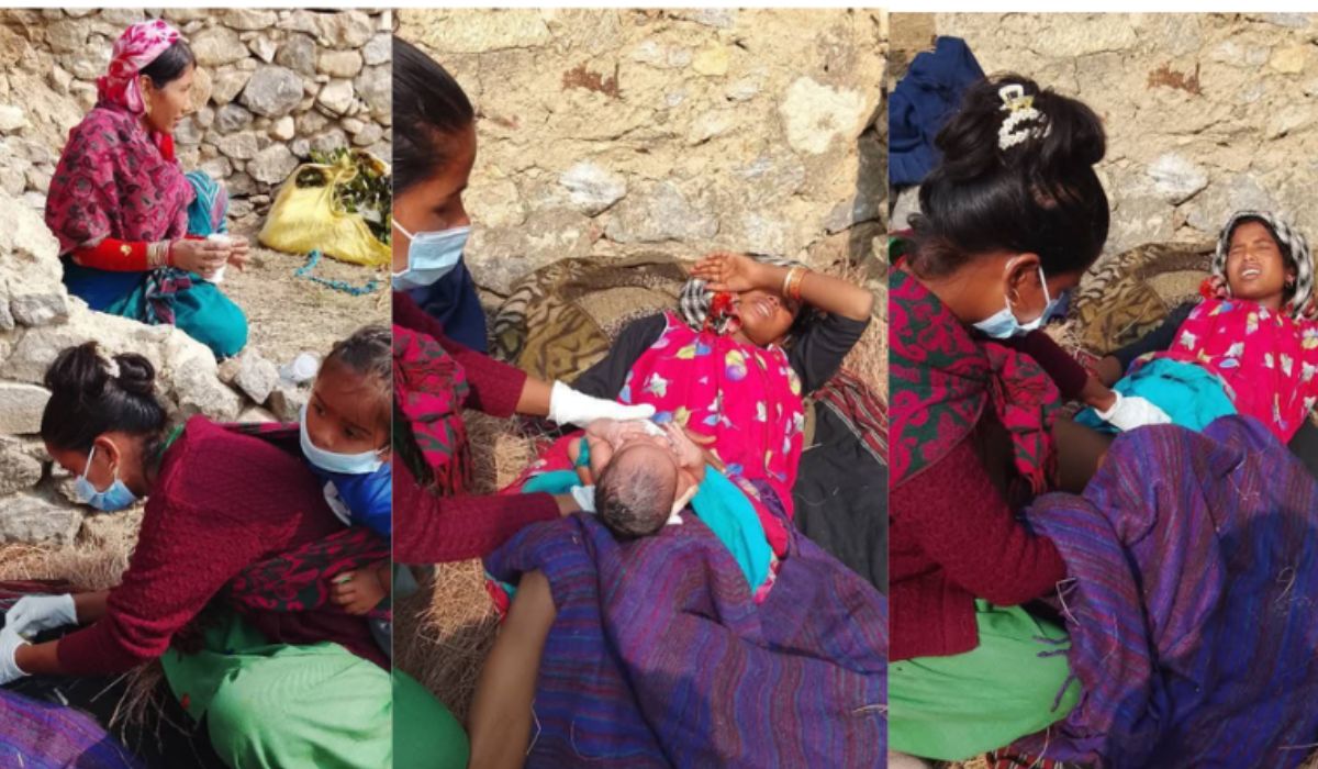 बाजुराकी भण्डारीले बाटोमै जन्माइन् बच्चा,आमा–शिशु सुरक्षित