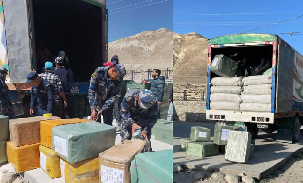 कोरोला नाका हुँदै भित्र्याइएको ५९० कार्टुन चिनियाँ भेपसहित मुस्ताङमा दुई कन्टेनर नियन्त्रणमा