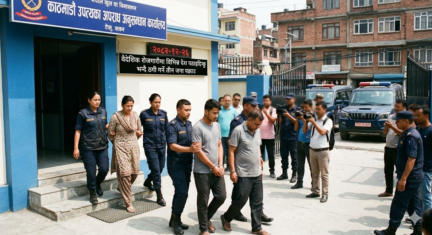 वैदेशिक रोजगारीको प्रलोभन देखाएर ठगी गर्ने तीन जना पक्राउ