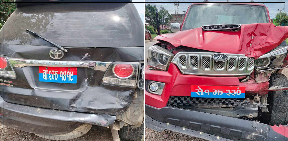 सुदूरपश्चिमका दुई मन्त्री सवार छुट्टाछुट्टै दुई गाडी एकआपसमा ठोक्किएपछि...