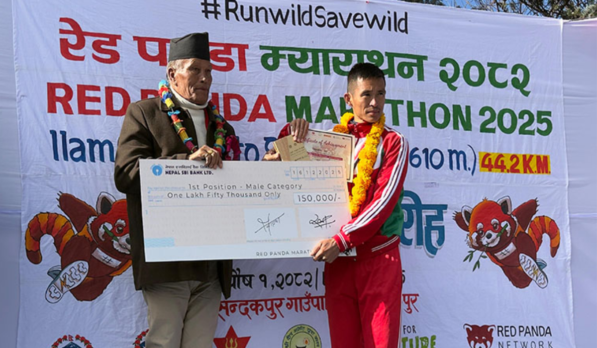 इलाम रेडपाण्डा म्याराथनमा गजेन्द्र र निर्मला विजेता