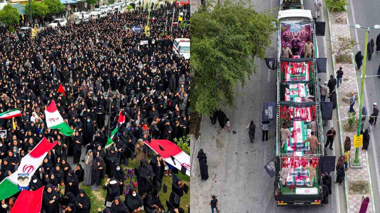 विद्यालयमा अमेरिकी–इजरायली आ'क्रमणः १६८ बालबालिकाको सामूहिक अन्त्येष्टिमा उर्लियो जनसागर