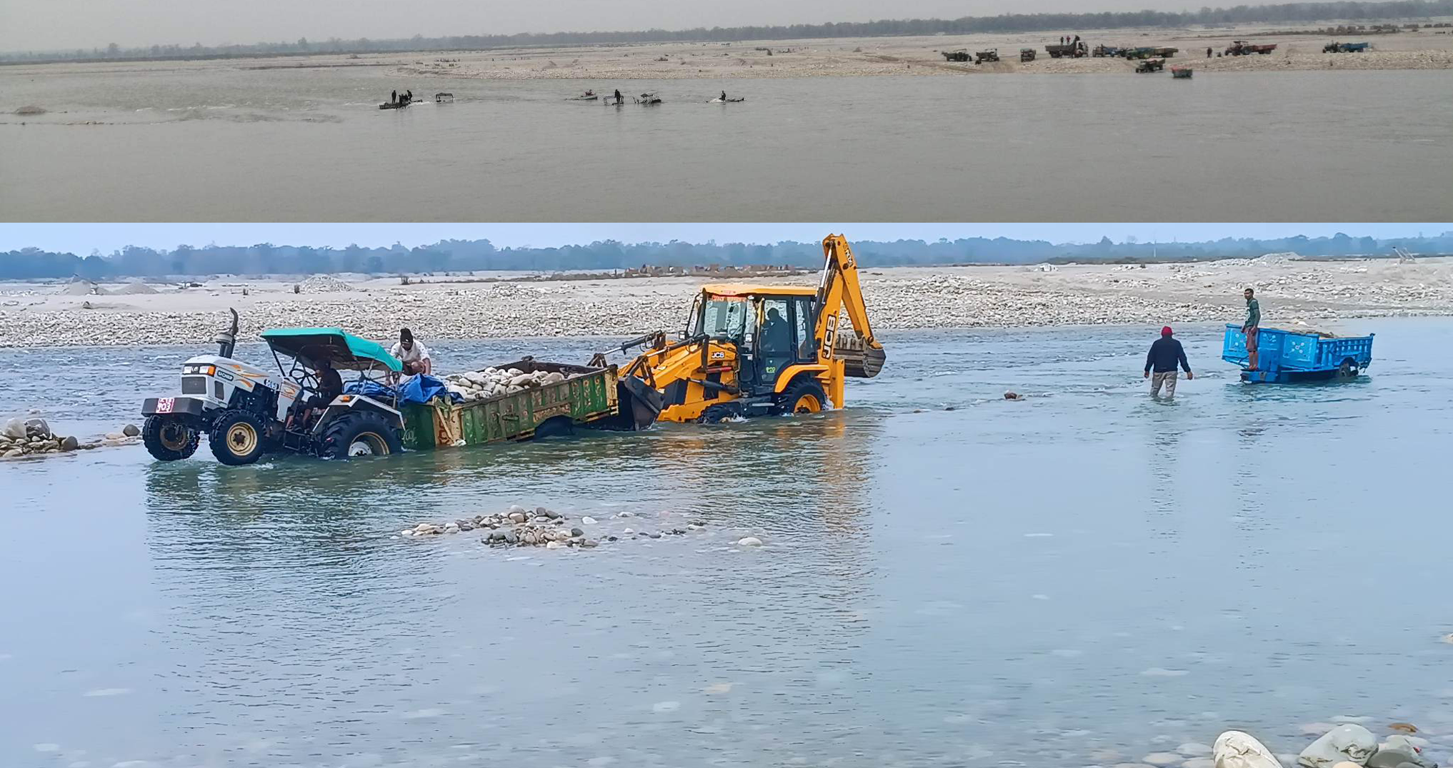 महाकाली नदीमा फसेका २० जना मजदुरको उद्धार