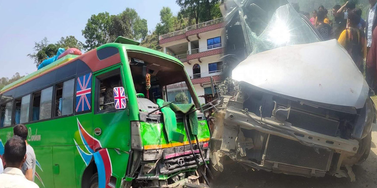 धादिङमा बस र कार ठोक्किँदा ५ जनाको मृत्यु